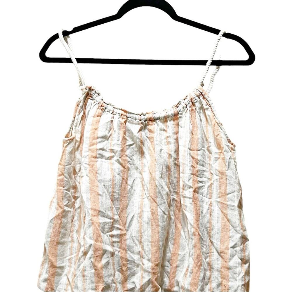 Topshop Orange Vertical Striped Rope Straps Flowy Tank Top Cotton Summer Size 8
